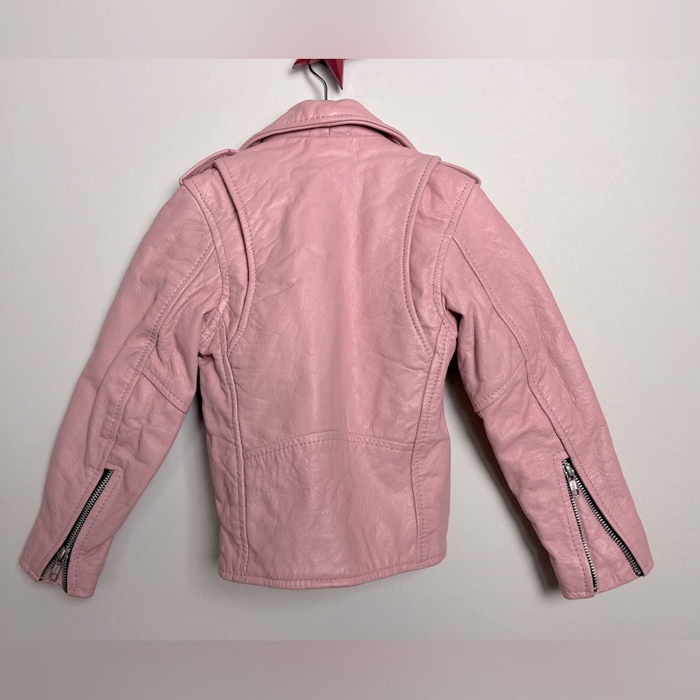 kids' allstate leather pink moto jacket size xs - Picture 2 of 12